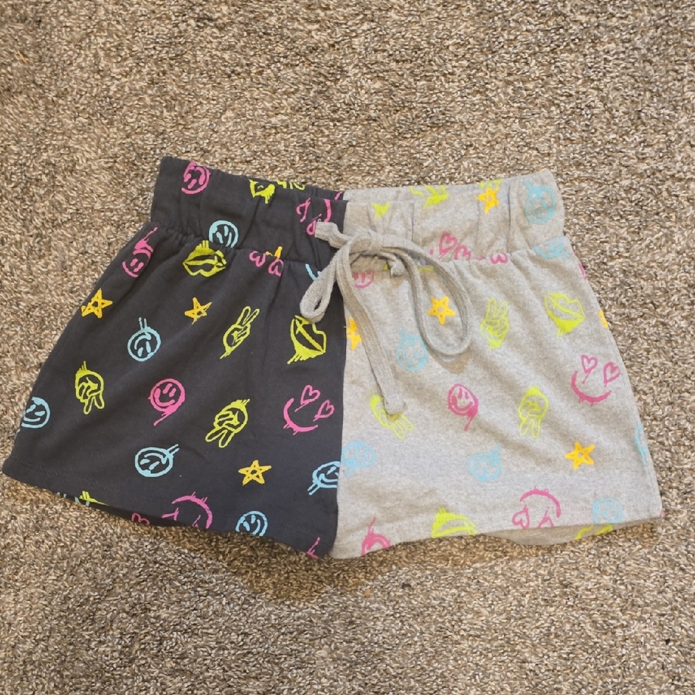 Playful Graphic Women's Shorts in Black and Gray